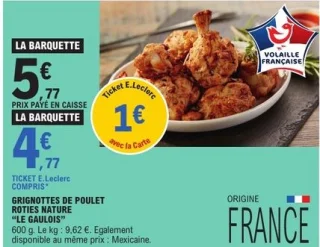 Grignottes de poulet rôties nature Le Gaulois