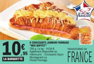 6 croissants jambon fromage Mix Buffet