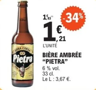 BIÈRE AMBRÉE "PIETRA"