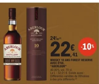 Whisky 10 ans Forest Reserve avec étui Aberlour
