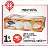 Liégeois Vanille sur lit de Caramel Délisse