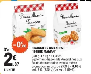 Financiers amandes "Bonne Maman"