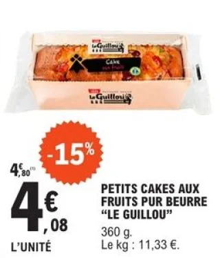 Petits cakes aux fruits pur beurre "Le Guillou"