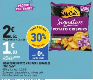 Potato crispers surgelés Signature Mc Cain