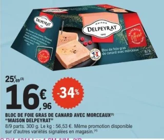 Bloc de foie gras de canard avec morceaux Maison Delpeyrat