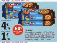 Biscuits Granola Lu Gros éclats de chocolat