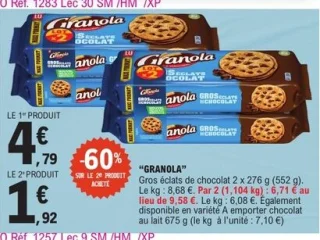 Biscuits Granola Lu Gros éclats de chocolat