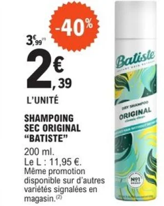 Shampoing sec original Batiste