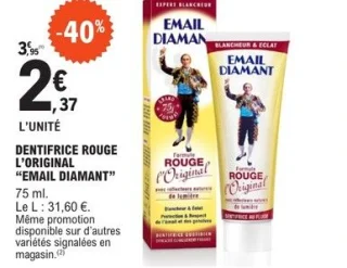 Dentifrice rouge l'original Email Diamant