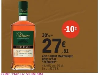 AOC Rhum Martinique Hors d'Âge Clément