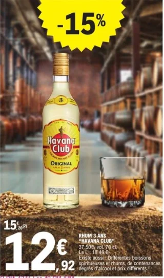 Rhum 3 ans Havana Club