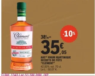 AOC Rhum Martinique Secrets de Fûts Clément