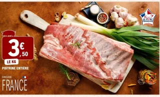 Poitrine entière de porc Le Porc Français