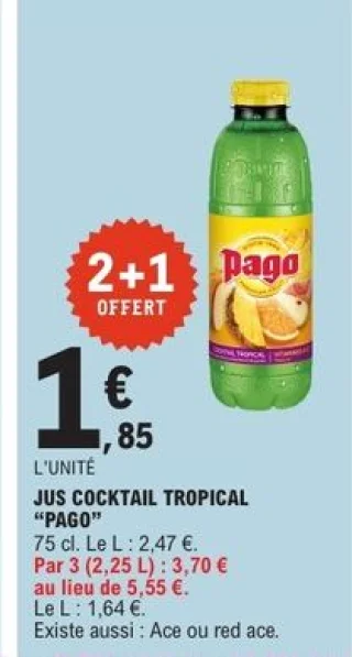 Jus cocktail tropical Pago