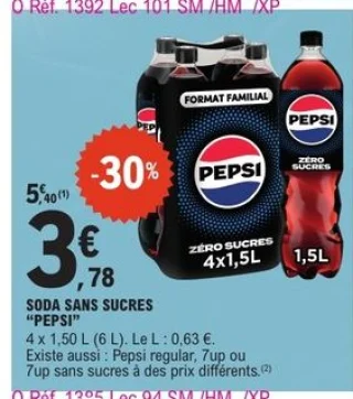 Soda sans sucres Pepsi