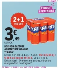 Boisson gazeuse aromatisée orange Fanta