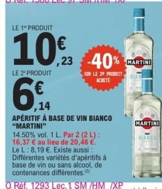 Apéritif à base de vin Bianco Martini