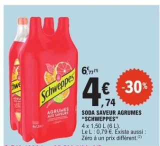 Soda saveur agrumes Schweppes