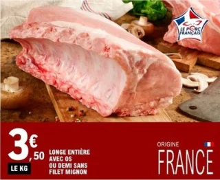 Longe entière avec os ou demi sans filet mignon