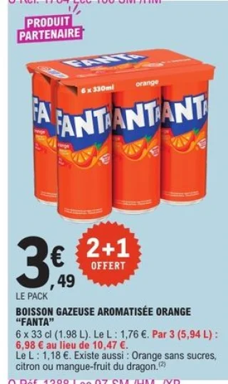 Boisson gazeuse aromatisée orange Fanta