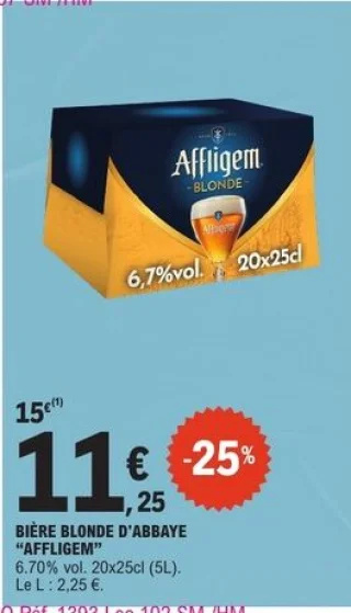 Bière blonde d'abbaye Affligem