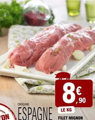 Filet mignon de porc Origine Espagne