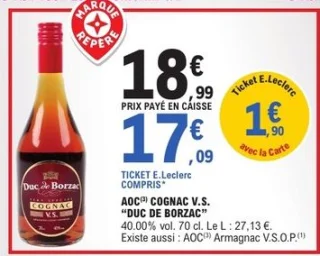 AOC Cognac V.S. Duc de Borzac