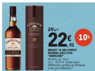 Whisky 10 ans Forest Reserve avec étui Aberlour