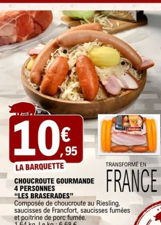 Choucroute gourmande 4 personnes "LES BRASERADES"