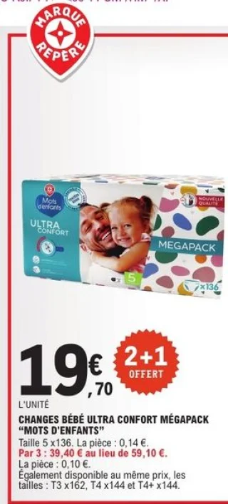 Changes bébé ultra confort Mégapack Mots d'Enfants