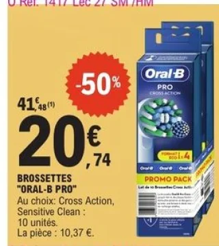 Brossettes Oral-B Pro