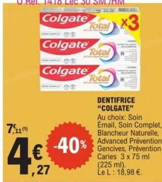 Dentifrice Colgate Total