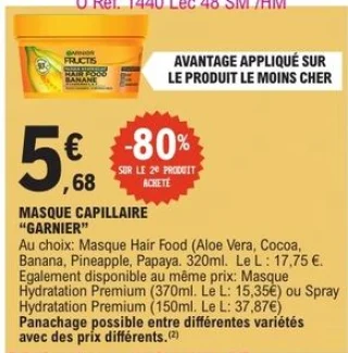 Masque capillaire Garnier Fructis