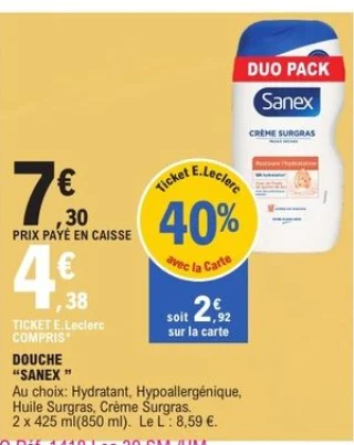 Gel douche Sanex