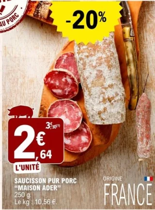 Saucisson pur porc Maison Ader