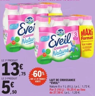 Lait de croissance Éveil Lactel