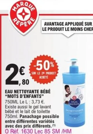 Eau nettoyante bébé Mots d'Enfants