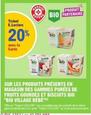 Gammes purées de fruits gourdes et biscuits Bio Village Bébé