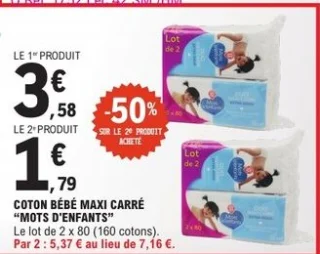 Coton bébé maxi carré Mots d'Enfants