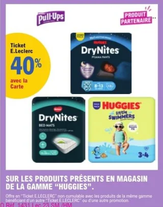 Sur les produits présents en magasin de la gamme Huggies