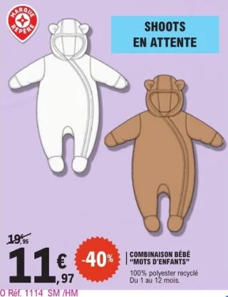 COMBINAISON BÉBÉ "MOTS D'ENFANTS"