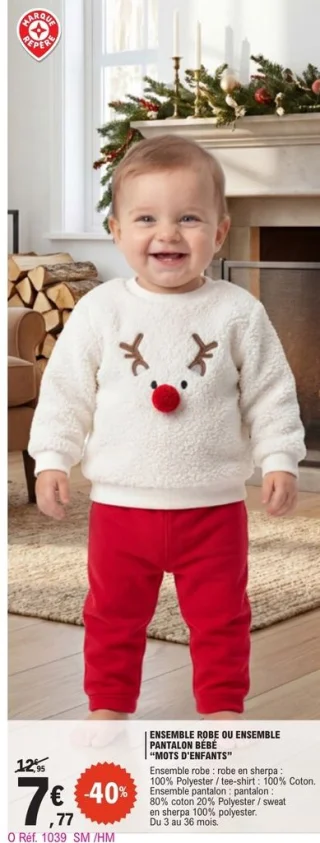 ENSEMBLE ROBE OU ENSEMBLE PANTALON BÉBÉ "MOTS D'ENFANTS"