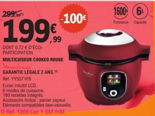 Multicuiseur Cookeo rouge Moulinex