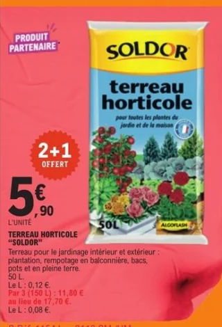 Terreau horticole Soldor 50 L