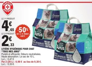 Litière hygiénique pour chat "Tous Mes Amis"