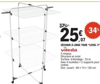 Séchoir à linge tour "Level 3" Vileda