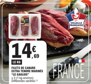 Filets de canard extra tendre marinés "Le Gaulois"