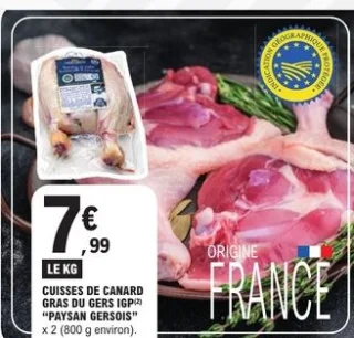 Cuisses de canard gras du Gers IGP Paysan Gersois