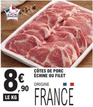 Côtes de porc échine ou filet