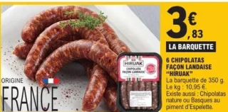 6 chipolatas façon landaise Hiruak